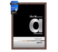 nielsen Alpha Light Wenge Aluminium Picture Frame - 13x18cm (5x7in) - with Float Glass and Easy Push-Turn Clips - For Photos and Art