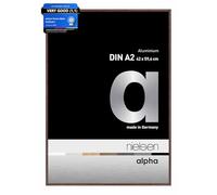 nielsen Alpha Light Wenge Aluminium Picture Frame - A2, 42x59.4cm - with Float Glass and Easy Push-Turn Clips - For Photos and Art