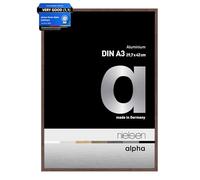 nielsen Alpha Photo Frame A3, 29.7x42cm Aluminium Picture Frame, Light Wenge Photo Frame with Protective Float Glass and Push and Turn Clips - Light Wenge