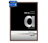 nielsen Alpha Photo Frame A4, 21x29.7cm Aluminium Picture Frame, Light Wenge Photo Frame with Protective Float Glass and Push and Turn Clips - Light Wenge