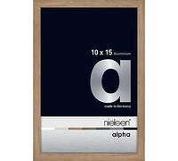 nielsen Alpha Aluminium Picture Frame Oak 10x15cm with Float Glass and Push and Turn Clips