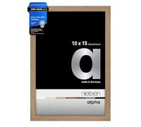 nielsen Alpha Oak Aluminium Picture Frame - 10x15cm (4x6in) - with Float Glass and Easy Push-Turn Clips - For Photos and Art
