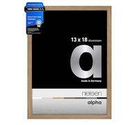 nielsen Alpha Oak Aluminium Picture Frame - 13x18cm (5x7in) - with Float Glass and Easy Push-Turn Clips - For Photos and Art