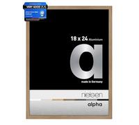nielsen Alpha Oak Aluminium Picture Frame - 18x24cm - with Float Glass and Easy Push-Turn Clips - For Photos and Art