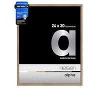 nielsen Alpha Aluminium Picture Frame Oak 24x30cm with Float Glass and Push and Turn Clips