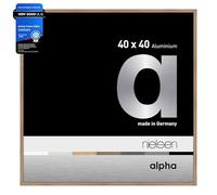 nielsen Alpha Oak Aluminium Picture Frame - 40x40cm - with Float Glass and Easy Push-Turn Clips - For Photos and Art