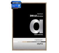 nielsen Alpha Photo Frame A3, 29.7x42cm Aluminium Picture Frame, Oak Photo Frame with Protective Float Glass and Push and Turn Clips - Oak