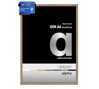 nielsen Alpha Photo Frame A4, 21x29.7cm Aluminium Picture Frame, Oak Photo Frame with Protective Float Glass and Push and Turn Clips - Oak