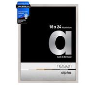 nielsen Alpha Photo Frame 18x24cm Aluminium Picture Frame, Oak White Photo Frame with Protective Float Glass and Push and Turn Clips - Oak White