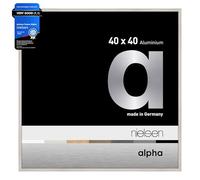 nielsen Alpha Oak White Aluminium Picture Frame - 40x40cm - with Float Glass and Easy Push-Turn Clips - For Photos and Art