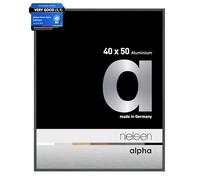 nielsen Alpha Platin Aluminium Picture Frame - 40x50cm - with Float Glass and Easy Push-Turn Clips - For Photos and Art