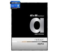 nielsen Alpha Polished Black Aluminium Picture Frame - 60x80cm - with Float Glass and Easy Push-Turn Clips - For Photos and Art