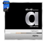 nielsen Alpha Polished Silver Aluminium Picture Frame - 40x40cm - with Float Glass and Easy Push-Turn Clips - For Photos and Art