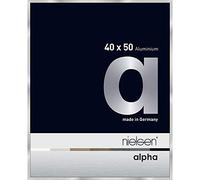 nielsen Alpha Photo Frame 40x50cm Aluminium Picture Frame, Silver Photo Frame with Protective Float Glass and Push and Turn Clips - Silver