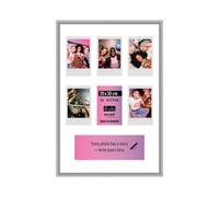 accent by nielsen Instax Mini Silver Photo Frame 20x30cm - for 6 Polaroids (5x7.9cm) - with Float Glass and Easy Push/Turn Clips