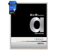nielsen Alpha Oak White Aluminium Picture Frame - 24x30cm - with Float Glass and Easy Push-Turn Clips - For Photos and Art