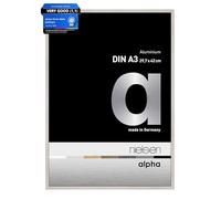 nielsen Alpha Photo Frame A3, 29.7x42cm Aluminium Picture Frame, Oak White Photo Frame with Protective Float Glass and Push and Turn Clips - Oak White