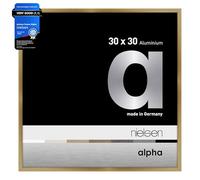 nielsen Alpha Photo Frame 30x30cm Aluminium Picture Frame, Amber Photo Frame with Protective Float Glass and Push and Turn Clips - Brushed Amber