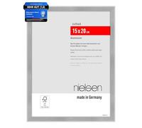 nielsen Atlanta Aluminium Picture Frame - Brushed Silver 15x20cm - with Synthetic Glass and Push-Turn Clips