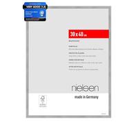 nielsen Atlanta Aluminium Picture Frame - Brushed Silver 30x40cm - with Synthetic Glass and Push-Turn Clips