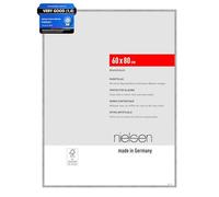nielsen Atlanta Aluminium Picture Frame - Brushed Silver 60x80cm - with Synthetic Glass and Push-Turn Clips