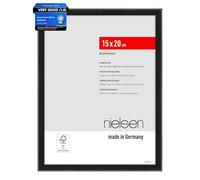 nielsen Atlanta Aluminium Picture Frame Frosted Black 15x20cm with Push and Turn Clips