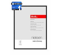 nielsen Atlanta Aluminium Picture Frame - Frosted Black 30x40cm - with Synthetic Glass and Push-Turn Clips