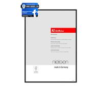 nielsen Atlanta Aluminium Picture Frame - Frosted Black A2, 42x59.4 cm - with Synthetic Glass and Push-Turn Clips