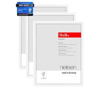 nielsen Atlanta Aluminium Picture Frame - Matt White 15x20cm (Pack of 3) - with Synthetic Glass and Push-Turn Clips