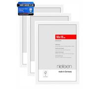 nielsen Atlanta Aluminium Picture Frame - Matt White 4x6in, 10x15cm (Pack of 3) - with Synthetic Glass and Push-Turn Clips