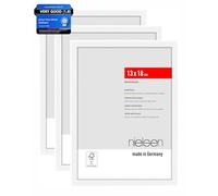 nielsen Atlanta Aluminium Picture Frame - Matt White 5x7in, 13x18cm (Pack of 3) - with Synthetic Glass and Push-Turn Clips