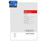 nielsen Atlanta Aluminium Picture Frame - Matt White A3, 29.7x42cm - with Synthetic Glass and Push-Turn Clips