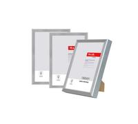 nielsen Atlanta Aluminium Picture Frame - Brushed Silver 15x20cm (Pack of 3) - with Synthetic Glass and Push-Turn Clips