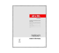 nielsen Atlanta Aluminium Picture Frame - Brushed Silver 40x50cm - with Synthetic Glass and Push-Turn Clips