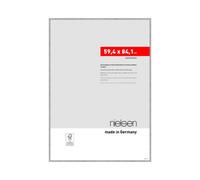 nielsen Atlanta Aluminium Picture Frame - Brushed Silver A1, 59.4x84.1cm - with Synthetic Glass and Push-Turn Clips