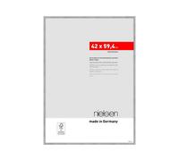 nielsen Atlanta Aluminium Picture Frame - Brushed Silver A2, 42x59.4cm - with Synthetic Glass and Push-Turn Clips