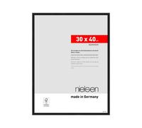 nielsen Atlanta Aluminium Picture Frame - Frosted Black 30x40cm - with Synthetic Glass and Push-Turn Clips