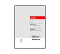 nielsen Atlanta Aluminium Picture Frame - Frosted Black 50x70cm - with Synthetic Glass and Push-Turn Clips