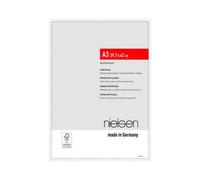 nielsen Atlanta Aluminium Picture Frame - Matt White A3, 29.7x42cm - with Synthetic Glass and Push-Turn Clips