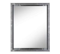 nielsen Burr Rectangular Wall Mirror Metallic Silver 54x44cm, Profile Depth 8cm, with Hanger