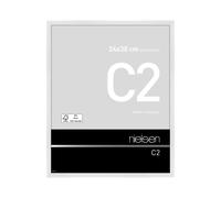 nielsen C2 Aluminium Picture Frame Polished White 24x30cm with Float Glass and Push and Turn Clips