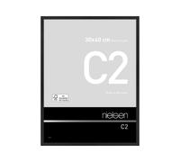 nielsen C2 Photo Frame, 30x40cm Black Aluminium Picture Frame with Protective Float Glass and Push and Turn Clips - Soft Black