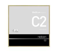 nielsen C2 Aluminium Picture Frame - Brushed Gold 50x50cm - with Float Glass and Easy Push-Turn Clips