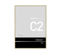 nielsen C2 Aluminium Picture Frame - Brushed Gold 50x70cm - with Float Glass and Easy Push-Turn Clips