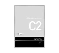 nielsen C2 Aluminium Picture Frame - Brushed Silver A1, 59.4x84.1cm - with Float Glass and Easy Push-Turn Clips