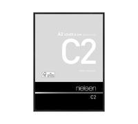 nielsen C2 Aluminium Picture Frame - Brushed Black A2, 42x59.4cm - with Float Glass and Easy Push-Turn Clips