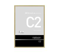 nielsen C2 Aluminium Picture Frame Brushed Gold A3, 29.7x42cm with Float Glass and Push and Turn Clips