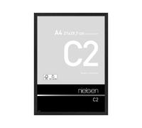 nielsen C2 Aluminium Picture Frame A4 - Float Glass & Push/Turn Clips in Black Nielsen Black