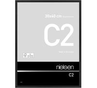 nielsen C2 Aluminium Picture Frame - Brushed Black 30x40cm - with Float Glass and Easy Push-Turn Clips