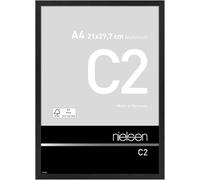 Nielsen C2 Brushed Black Aluminium Picture Frame A4, 21X29.7Cm - With Float Glass And Push/turn Clips